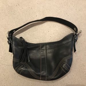 Coach mini hobo bag. Black leather
